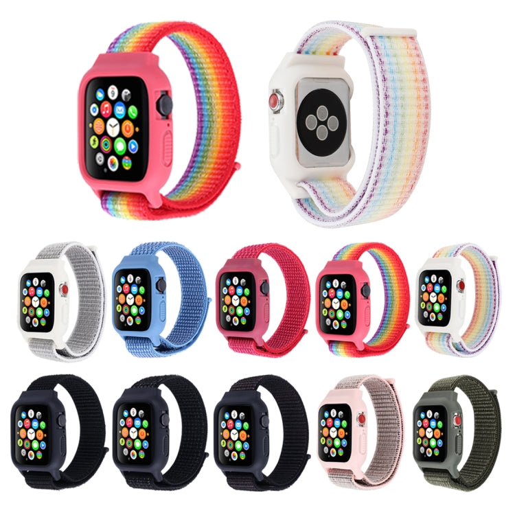 For Apple Watch Ultra 49mm&Watch Ultra 2 49mm / Series 9&8&7 45mm / SE 3&SE 2&6&SE&5&4 44mm / 3&2&1 42mm Nylon Watch Band with Hook and Loop Fastener (White) - Watch Bands by buy2fix | Online Shopping UK | buy2fix