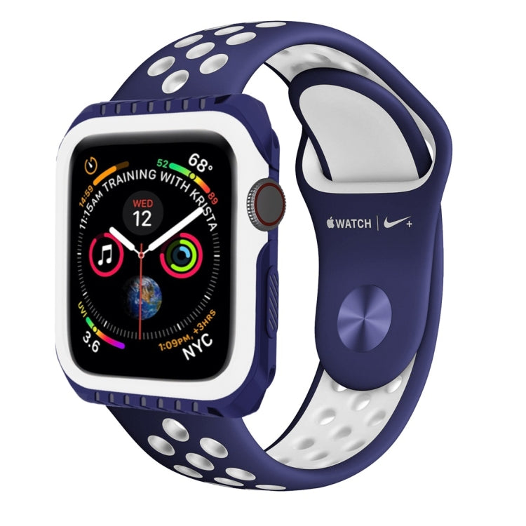 Smart Watch Shockproof Two Color Protective Case for Apple Watch Series 3 38mm(White Blue) - Watch Cases by buy2fix | Online Shopping UK | buy2fix