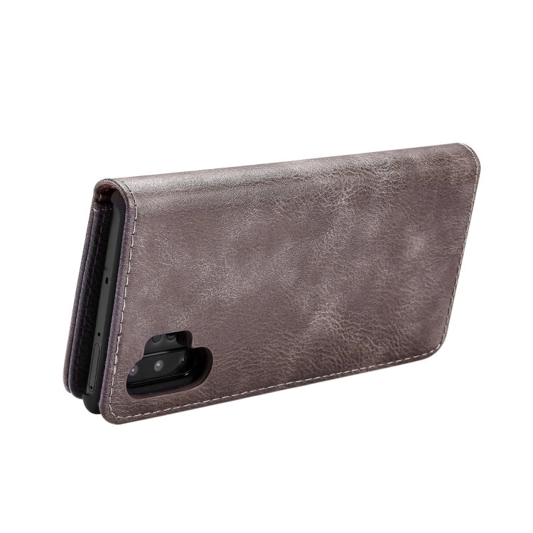 DG.MING Crazy Horse Texture Flip Detachable Magnetic Leather Case with Holder & Card Slots & Wallet for Galaxy Note 10+(Grey) - Galaxy Phone Cases by DG.MING | Online Shopping UK | buy2fix