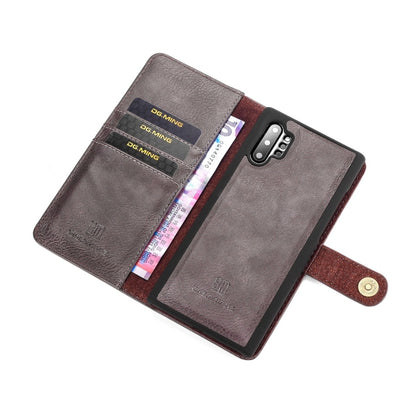 DG.MING Crazy Horse Texture Flip Detachable Magnetic Leather Case with Holder & Card Slots & Wallet for Galaxy Note 10+(Grey) - Galaxy Phone Cases by DG.MING | Online Shopping UK | buy2fix