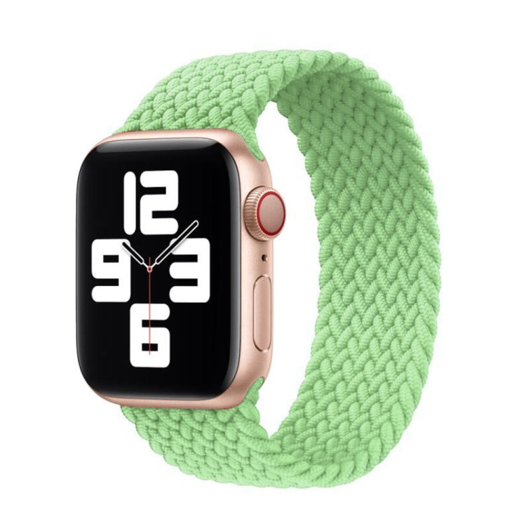 Nylon Single-turn Braided Watch Band For Apple Watch Ultra 49mm&Watch Ultra 2 49mm / Series 9&8&7 45mm / SE 3&SE 2&6&SE&5&4 44mm / 3&2&1 42mm, Length:M 155mm (Pistachio Green) - Watch Bands by buy2fix | Online Shopping UK | buy2fix