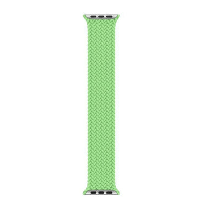 Nylon Single-turn Braided Watch Band For Apple Watch Ultra 49mm&Watch Ultra 2 49mm / Series 9&8&7 45mm / SE 3&SE 2&6&SE&5&4 44mm / 3&2&1 42mm, Length:M 155mm (Pistachio Green) - Watch Bands by buy2fix | Online Shopping UK | buy2fix