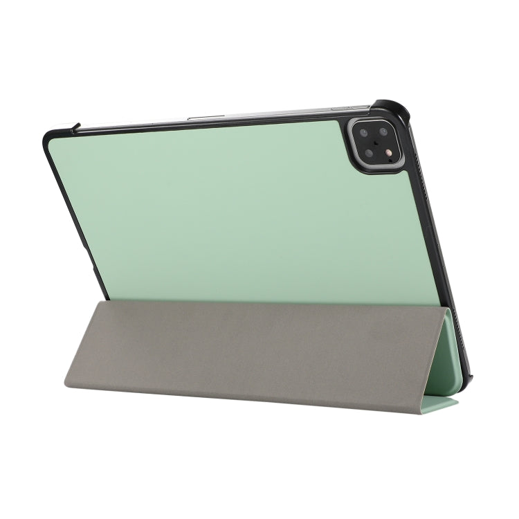 3-folding Skin Texture Horizontal Flip TPU + PU Leather Case with Holder For iPad Air 11 2024 / 2022 / 2020 10.9 (Mint Green) - iPad Air (2022) / (2020) 10.9 Cases by buy2fix | Online Shopping UK | buy2fix