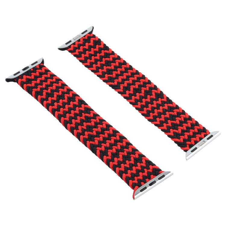 Mixed Color Nylon Braided Single Loop Watch Band For Apple Watch Ultra 49mm&Watch Ultra 2 49mm / Series 9&8&7 45mm / SE 3&SE 2&6&SE&5&4 44mm / 3&2&1 42mm, Size:S(Red Black) - Watch Bands by buy2fix | Online Shopping UK | buy2fix