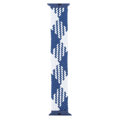 Plastic Buckle Mixed Color Nylon Braided Single Loop Watch Band For Apple Watch Ultra 49mm&Watch Ultra 2 49mm / Series 9&8&7 45mm / SE 3&SE 2&6&SE&5&4 44mm / 3&2&1 42mm, Size:M(Checkered Blue White) - Watch Bands by buy2fix | Online Shopping UK | buy2fix