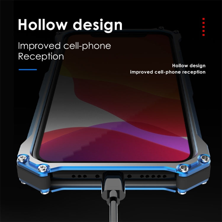 For iPhone 11 Pro R-JUST Shockproof Dustproof Armor Metal Protective Case(Blue) - iPhone 11 Pro Cases by R-JUST | Online Shopping UK | buy2fix