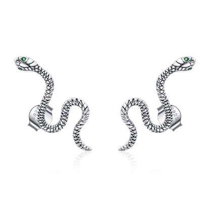 S925 Sterling Silver Smart Snake Ear Studs Women Earrings - Stud Earrings & Earrings by buy2fix | Online Shopping UK | buy2fix