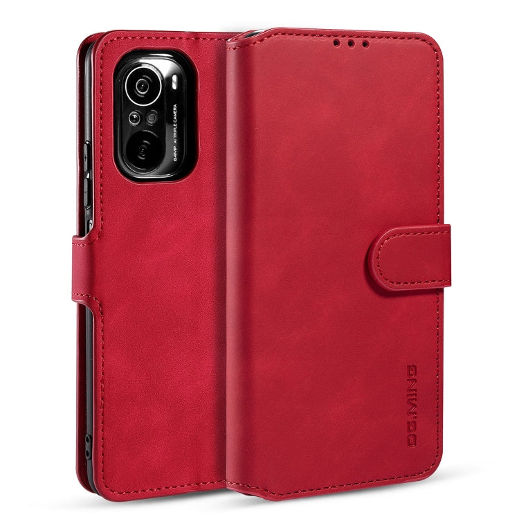 For Xiaomi Redmi K40 Pro DG.MING Retro Oil Side Horizontal Flip Leather Case with Holder & Card Slots & Wallet(Red) - Xiaomi Cases by DG.MING | Online Shopping UK | buy2fix