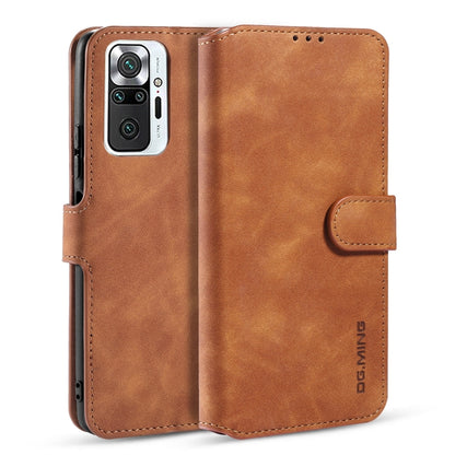 For Xiaomi Redmi Note 10 Pro DG.MING Retro Oil Side Horizontal Flip Leather Case with Holder & Card Slots & Wallet(Brown) - Xiaomi Cases by DG.MING | Online Shopping UK | buy2fix