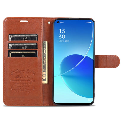 For OPPO Reno6 / Reno6 Pro 5G AZNS Sheepskin Texture Horizontal Flip Leather Case with Holder & Card Slots & Wallet(Brown) - OPPO Cases by AZNS | Online Shopping UK | buy2fix