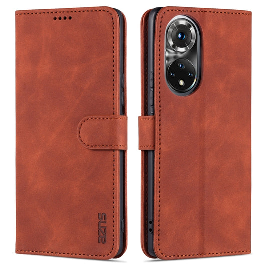 For Honor 50 AZNS Skin Feel Calf Texture Horizontal Flip Leather Case with Card Slots & Holder & Wallet(Brown) - Honor Cases by AZNS | Online Shopping UK | buy2fix