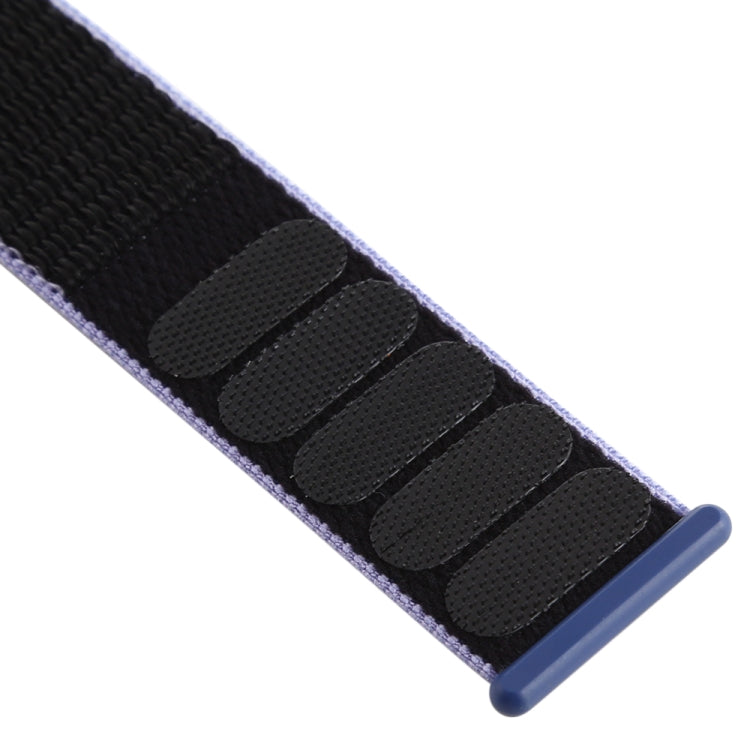 For Apple Watch Series 9&8&7 41mm / SE 3&SE 2&6&SE&5&4 40mm / 3&2&1 38mm Color Matching Nylon Watch Band(Black + Blue) - Watch Bands by buy2fix | Online Shopping UK | buy2fix