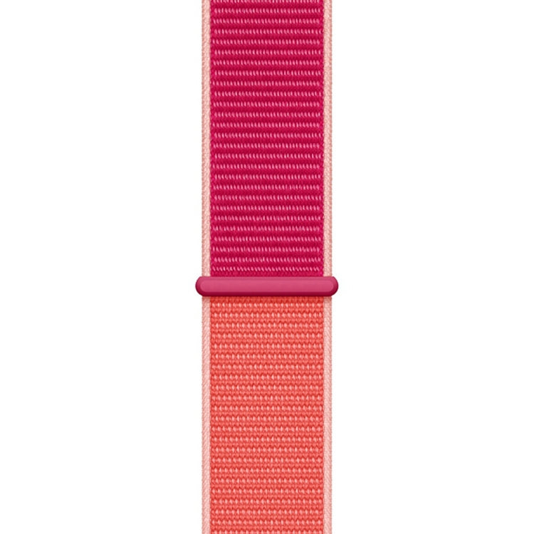 For Apple Watch Series 7 45mm / 6 & SE & 5 & 4 44mm / 3 & 2 & 1 42mm Color Matching Nylon Watch Band(Orange + Rose Red) - Watch Bands by buy2fix | Online Shopping UK | buy2fix