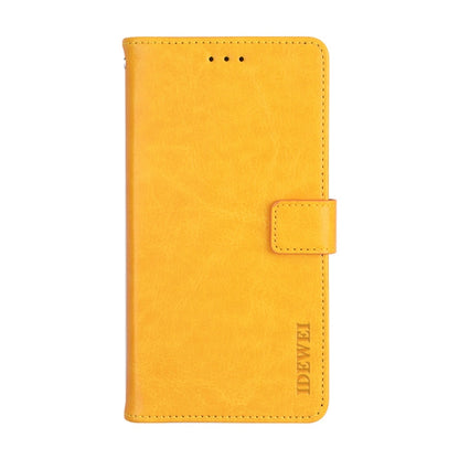 For Alcatel 1 2021 idewei Crazy Horse Texture Horizontal Flip Leather Case with Holder & Card Slots & Wallet(Yellow) - More Brand by idewei | Online Shopping UK | buy2fix