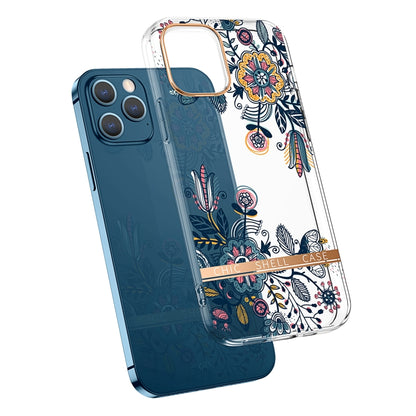 For iPhone 11 Pro High Translucent Electroplating Flower Pattern TPU + PC Shockproof Case (Po-phase Flowers) - iPhone 11 Pro Cases by buy2fix | Online Shopping UK | buy2fix