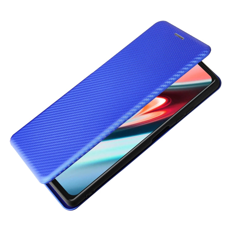 For Blackview A100 Carbon Fiber Texture Horizontal Flip TPU + PC + PU Leather Case with Card Slot(Blue) - More Brand by buy2fix | Online Shopping UK | buy2fix