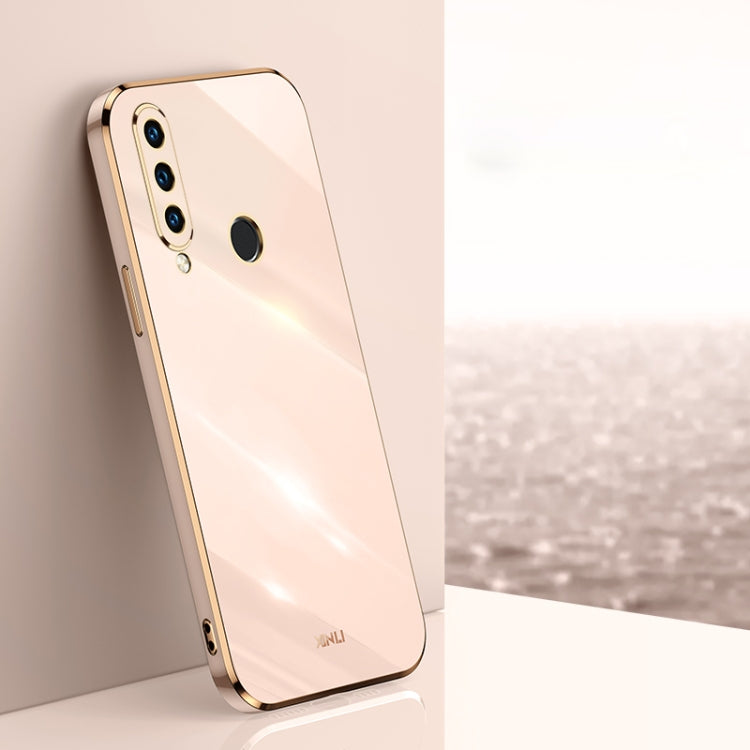 For Huawei P30 Lite XINLI Straight 6D Plating Gold Edge TPU Shockproof Case(Pink) - Huawei Cases by XINLI | Online Shopping UK | buy2fix
