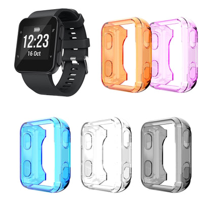 For Garmin Forerunner 35 / 30 TPU Half-pack Candy Color Protective Case(Transparent) - Watch Cases by buy2fix | Online Shopping UK | buy2fix