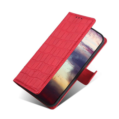 For OPPO A94 5G / F19 Pro+ / Reno5 Z Skin Feel Crocodile Texture Magnetic Clasp Horizontal Flip PU Leather Case with Holder & Card Slots & Wallet(Red) - OPPO Cases by buy2fix | Online Shopping UK | buy2fix