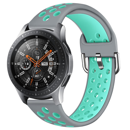 For Galaxy Watch 46 / S3 / Huawei Watch GT 1 / 2 22mm Smart Watch Silicone Double Color Watch Band, Size:L(Grey Green) - Watch Bands by buy2fix | Online Shopping UK | buy2fix