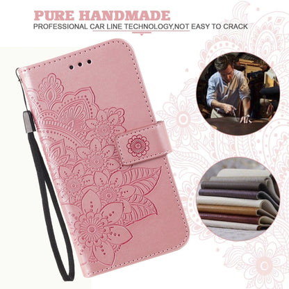 For Google Pixel 6 7-petal Flowers Embossing Pattern Horizontal Flip PU Leather Case with Holder & Card Slots & Wallet & Photo Frame(Rose Gold) - Google Cases by buy2fix | Online Shopping UK | buy2fix