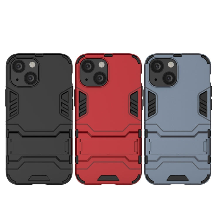 For iPhone 13 mini PC + TPU Shockproof Protective Case with Invisible Holder (Red) - iPhone 13 mini Cases by buy2fix | Online Shopping UK | buy2fix