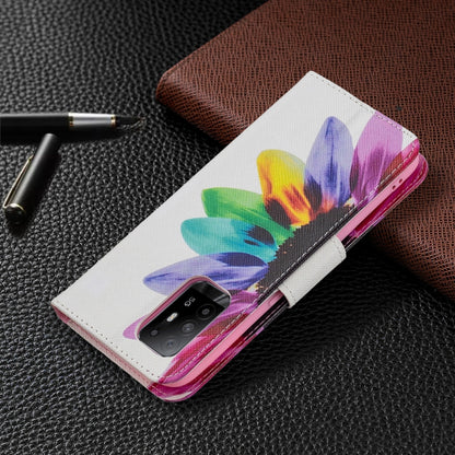 For OPPO A94 5G / Reno5 Z 5G / F19 Pro+ Colored Drawing Pattern Horizontal Flip Leather Case with Holder & Card Slots & Wallet(Sun Flower) - OPPO Cases by buy2fix | Online Shopping UK | buy2fix