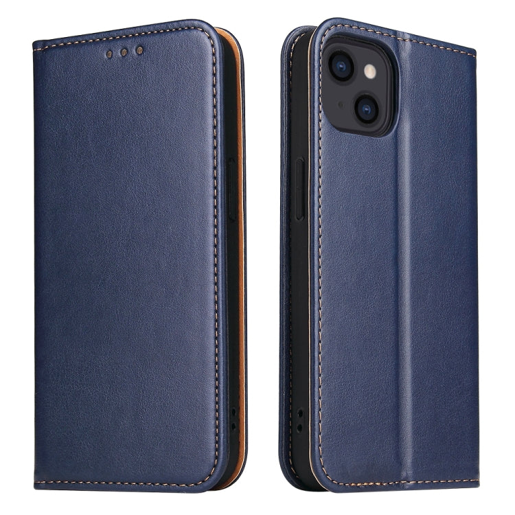 For iPhone 13 mini Fierre Shann PU Leather Texture Horizontal Flip Leather Case with Holder & Card Slots & Wallet (Blue) - iPhone 13 mini Cases by FIERRE SHANN | Online Shopping UK | buy2fix