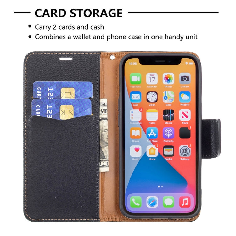 For iPhone 13 Pro Max Litchi Texture Pure Color Horizontal Flip Leather Case with Holder & Card Slots & Wallet & Lanyard (Black) - iPhone 13 Pro Max Cases by buy2fix | Online Shopping UK | buy2fix