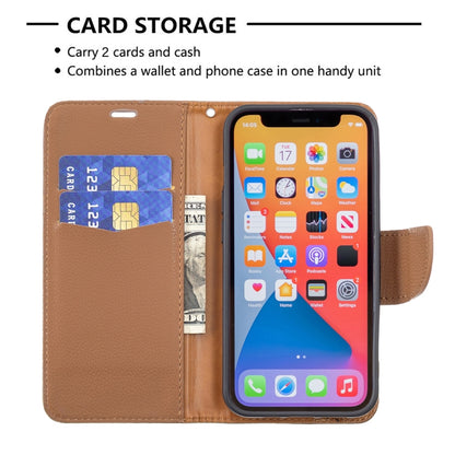 For iPhone 13 Pro Max Litchi Texture Pure Color Horizontal Flip Leather Case with Holder & Card Slots & Wallet & Lanyard (Brown) - iPhone 13 Pro Max Cases by buy2fix | Online Shopping UK | buy2fix