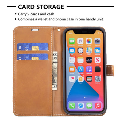 For iPhone 13 mini Color Matching Denim Texture Horizontal Flip Leather Case with Holder & Card Slots & Wallet & Lanyard (Dark Blue) - iPhone 13 mini Cases by buy2fix | Online Shopping UK | buy2fix