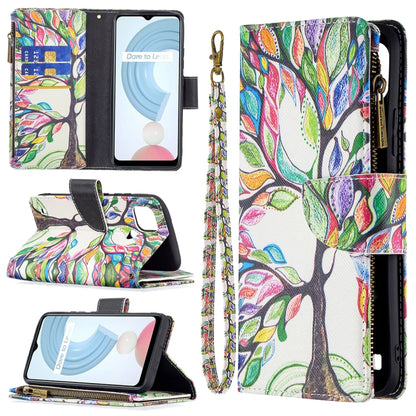 For OPPO Realme C21/C20 Colored Drawing Pattern Zipper Horizontal Flip Leather Case with Holder & Card Slots & Wallet(Big Tree) - Realme Cases by buy2fix | Online Shopping UK | buy2fix