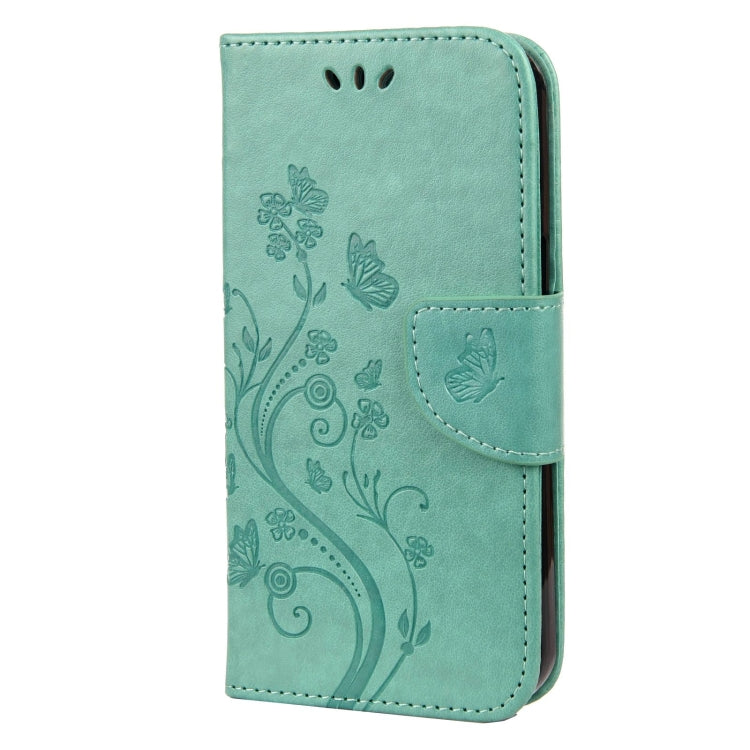 For iPhone 13 Pro Butterfly Flower Pattern Horizontal Flip Leather Case with Holder & Card Slots & Wallet (Green) - iPhone 13 Pro Cases by buy2fix | Online Shopping UK | buy2fix