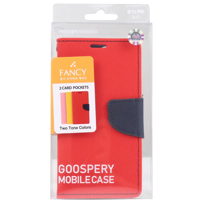 For iPhone 13 Pro GOOSPERY FANCY DIARY Cross Pattern Horizontal Flip Leather Case with Holder & Card Slots & Wallet (Red) - iPhone 13 Pro Cases by GOOSPERY | Online Shopping UK | buy2fix