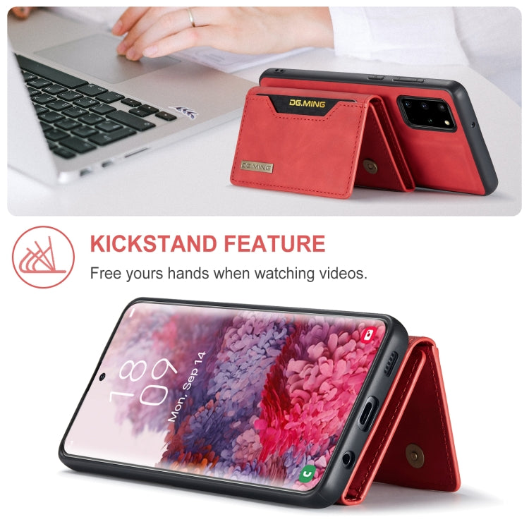 For Samsung Galaxy S20+ DG.MING M2 Series 3-Fold Multi Card Bag Back Cover Shockproof Case with Wallet & Holder Function(Red) - Galaxy Phone Cases by DG.MING | Online Shopping UK | buy2fix