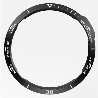 For Garmin Fenix 6X/6X Pro/6X Sapphire Smart Watch Steel Bezel Ring, B Version(Black Ring White Letter) - Watch Cases by buy2fix | Online Shopping UK | buy2fix