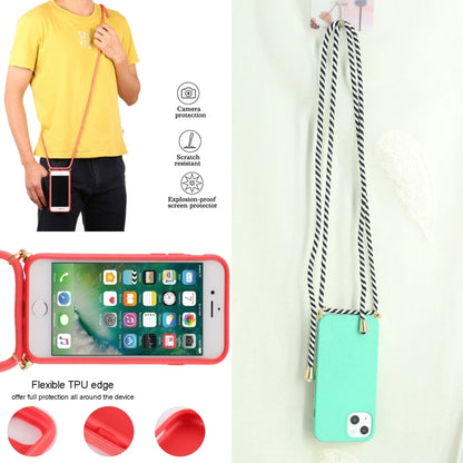 For iPhone 13 mini Wheat Straw Material + TPU Shockproof Case with Neck Lanyard (Green) - iPhone 13 mini Cases by buy2fix | Online Shopping UK | buy2fix