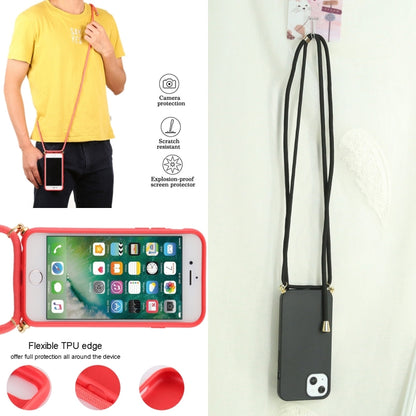 For iPhone 13 mini Wheat Straw Material + TPU Shockproof Case with Neck Lanyard (Black) - iPhone 13 mini Cases by buy2fix | Online Shopping UK | buy2fix