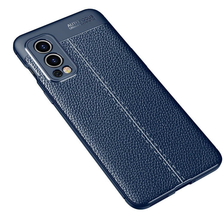 For OnePlus Nord 2 5G Litchi Texture TPU Shockproof Case(Blue) - OnePlus Cases by buy2fix | Online Shopping UK | buy2fix