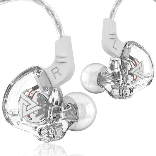 QKZ AK6 3.5mm In-Ear Wired Subwoofer Sports Earphone, Cable Length: About 1.2m(Transparent White) - In Ear Wired Earphone by QKZ | Online Shopping UK | buy2fix