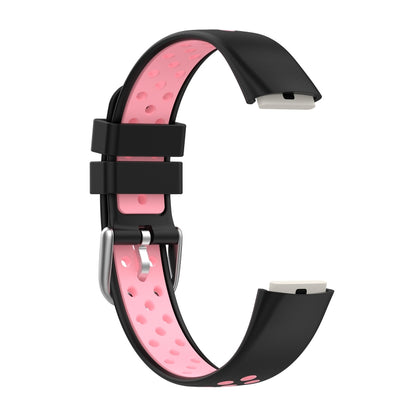 For Fitbit Luxe Two-color Silicone Watch Band(Black Pink) - Watch Bands by buy2fix | Online Shopping UK | buy2fix