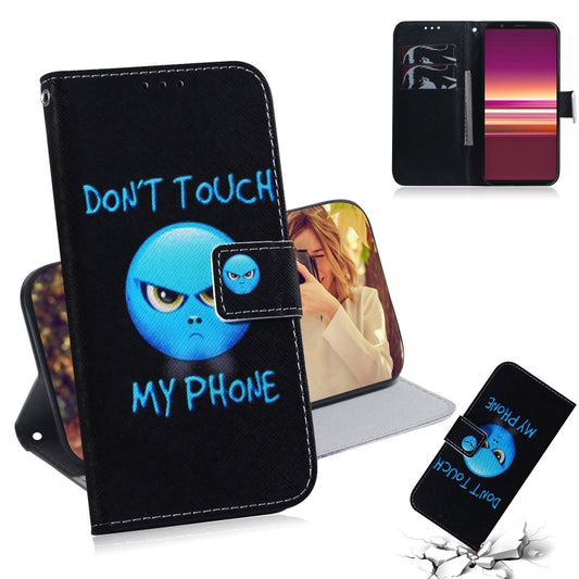 For Sony Xperia 5 Coloured Drawing Pattern Horizontal Flip PU Leather Case with Holder & Card Slots & Wallet(Anger) - Sony Cases by buy2fix | Online Shopping UK | buy2fix