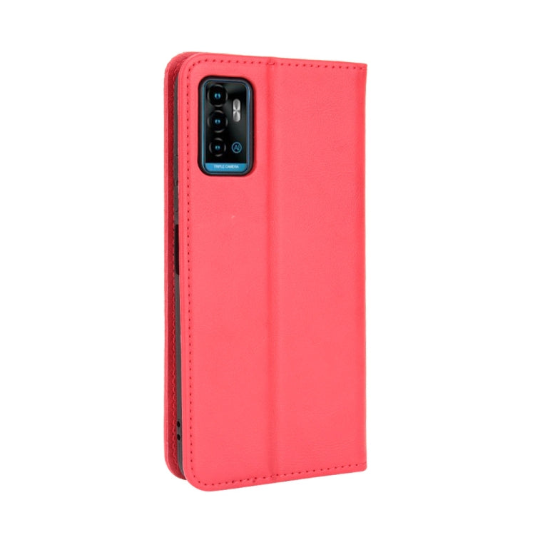 For ZTE Blade A71 Magnetic Buckle Retro Crazy Horse Texture Horizontal Flip Leather Case with Holder & Card Slots & Photo Frame(Red) - ZTE Cases by buy2fix | Online Shopping UK | buy2fix