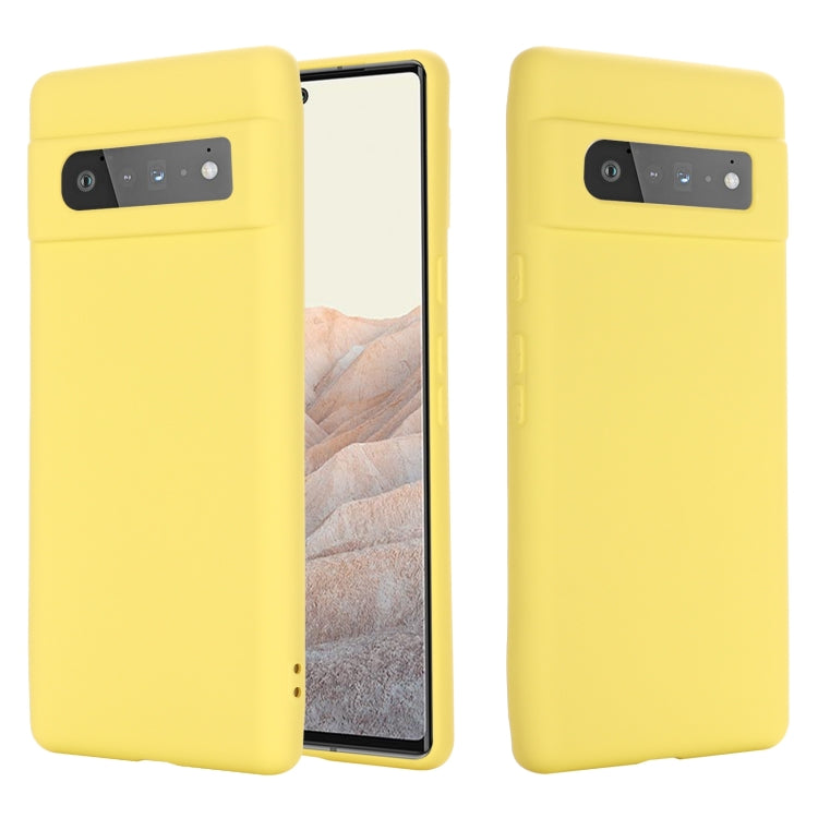 Pure Color Liquid Silicone Shockproof Full Coverage Case For Google Pixel 6 Pro(Yellow) - Google Cases by buy2fix | Online Shopping UK | buy2fix