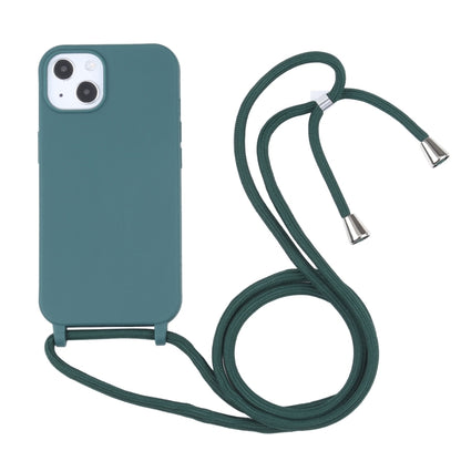 For iPhone 13 mini Candy Colors TPU Protective Case with Lanyard (Dark Green) - iPhone 13 mini Cases by buy2fix | Online Shopping UK | buy2fix