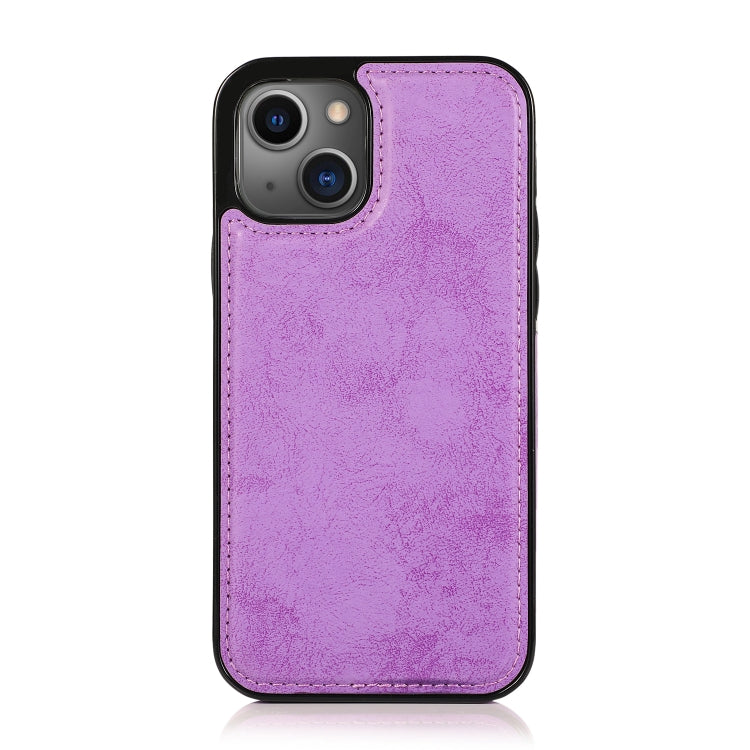 For iPhone 13 Retro 2 in 1 Detachable Horizontal Flip Leather Case with Card Slots & Wallet(Purple) - iPhone 13 Cases by buy2fix | Online Shopping UK | buy2fix