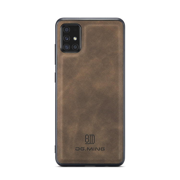 For Samsung Galaxy A51 DG.MING M1 Series 3-Fold Multi Card Wallet  Back Cover Shockproof Case with Holder Function(Coffee) - Galaxy Phone Cases by DG.MING | Online Shopping UK | buy2fix