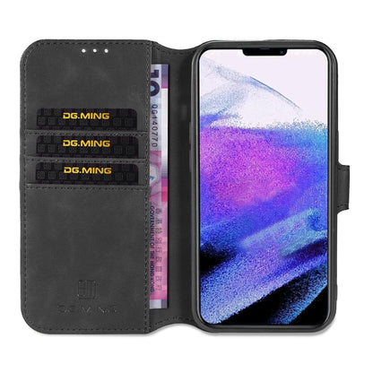 For iPhone 13 Pro Max DG.MING Retro Oil Side Horizontal Flip Leather Case with Holder & Card Slots & Wallet (Black) - iPhone 13 Pro Max Cases by DG.MING | Online Shopping UK | buy2fix