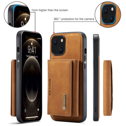 For iPhone 13 DG.MING M2 Series 3-Fold Card Bag Shockproof Case with Wallet & Holder Function(Brown) - iPhone 13 Cases by DG.MING | Online Shopping UK | buy2fix