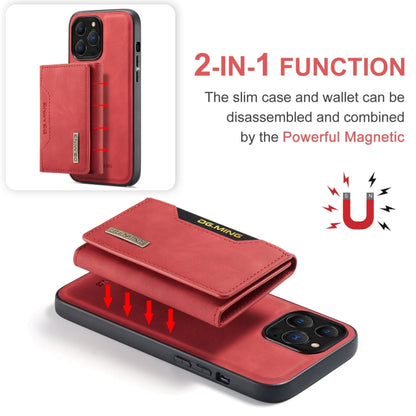 For iPhone 13 Pro DG.MING M2 Series 3-Fold Card Bag Shockproof Case with Wallet & Holder Function (Red) - iPhone 13 Pro Cases by DG.MING | Online Shopping UK | buy2fix